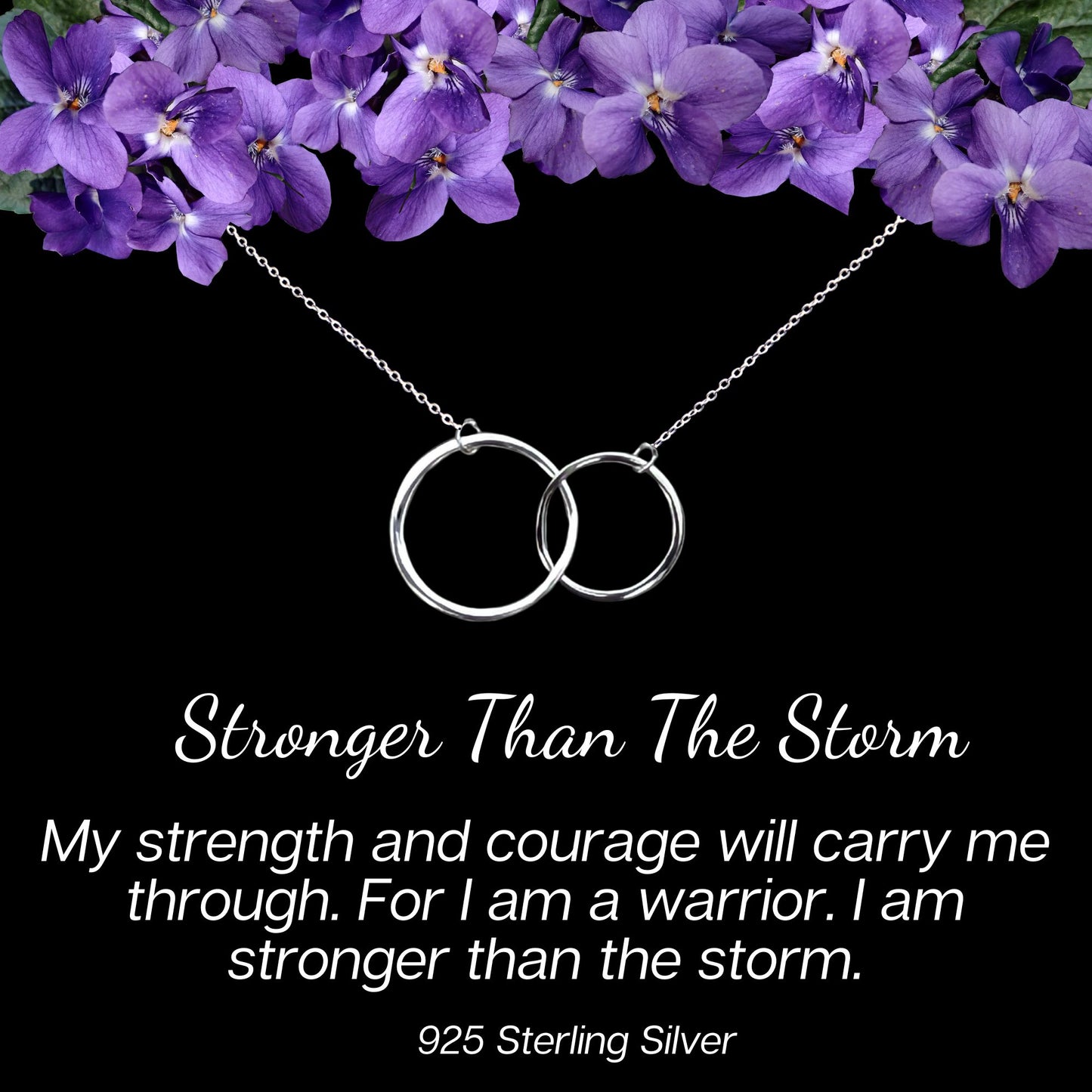 925 Sterling Silver Necklace - Stronger Than The Storm