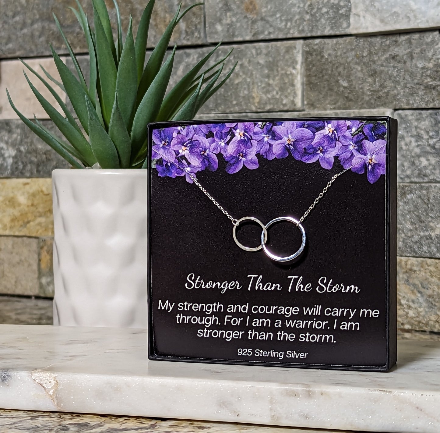 925 Sterling Silver Necklace - Stronger Than The Storm