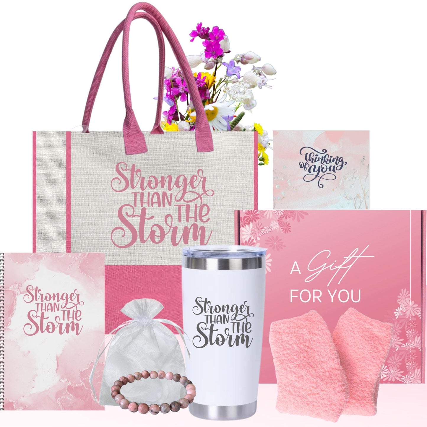 Get Well Gift, Thinking of You Gift for Women (Pink Tote)