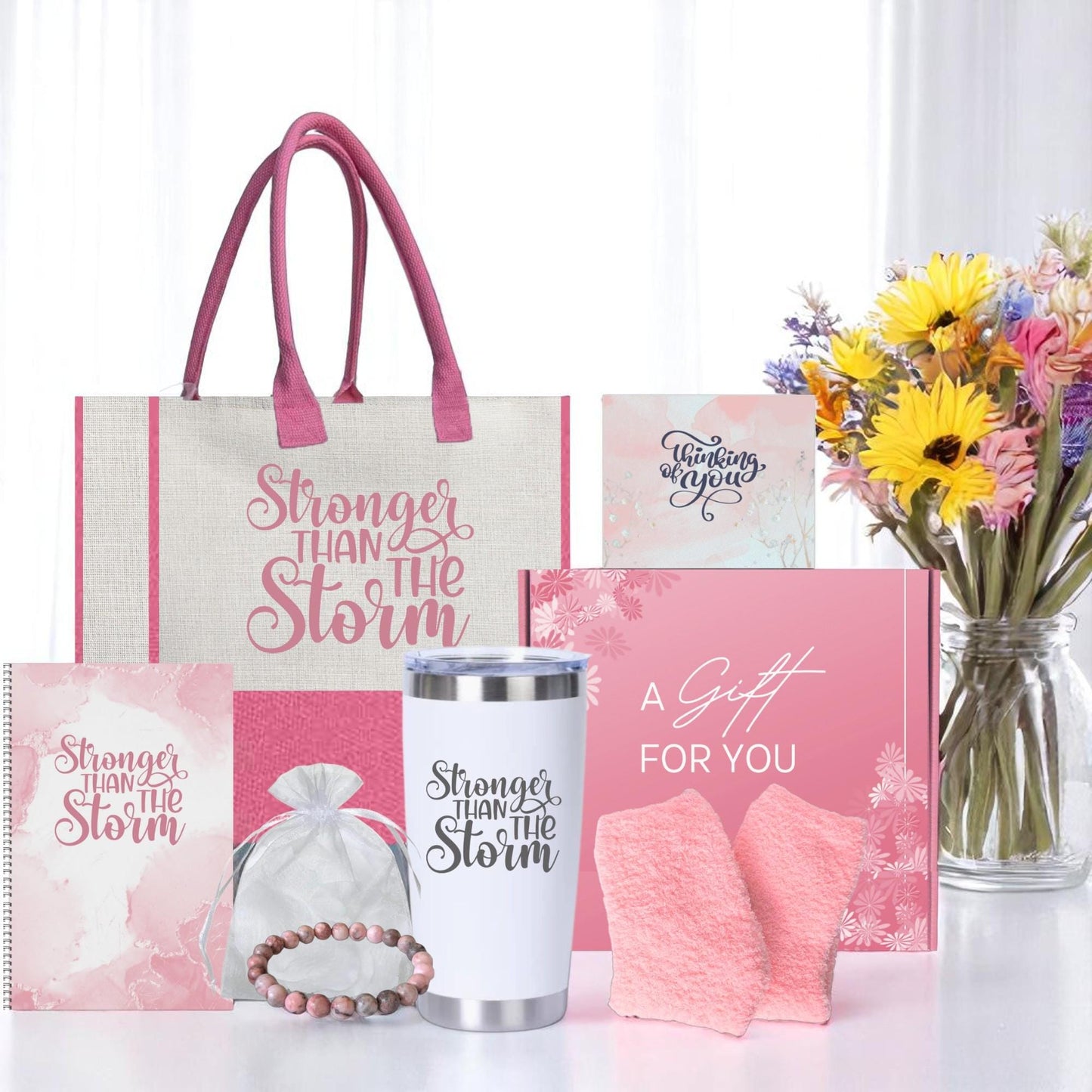 Get Well Gift, Thinking of You Gift for Women (Pink Tote)