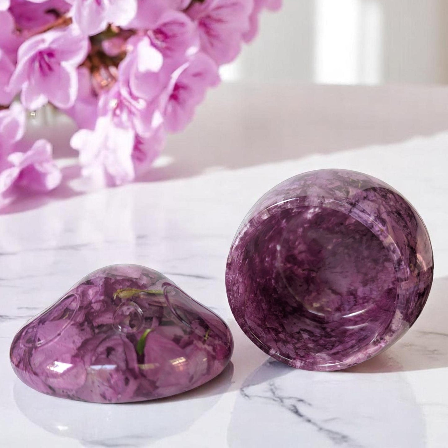 Real Dried Azalea Flowers Mushroom Jar