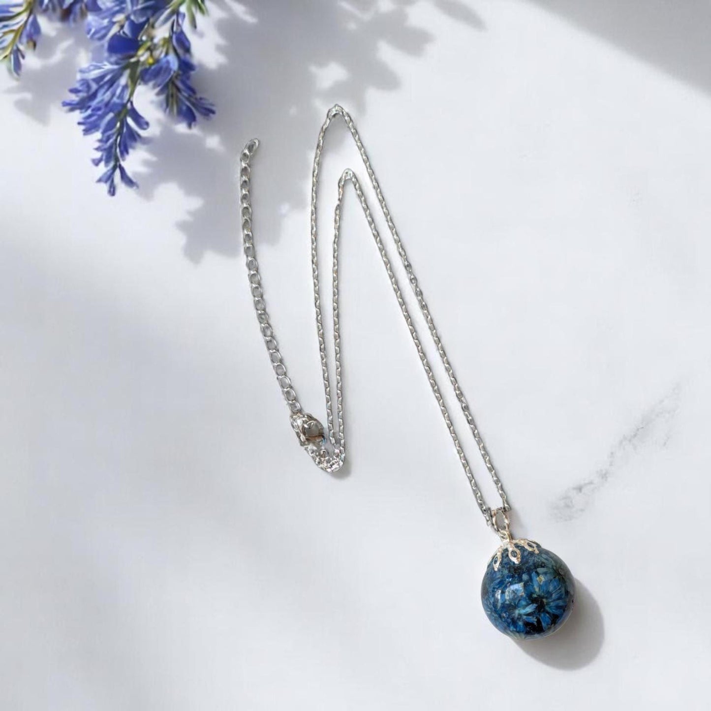 Real Daisy Flower Pendant Necklace
