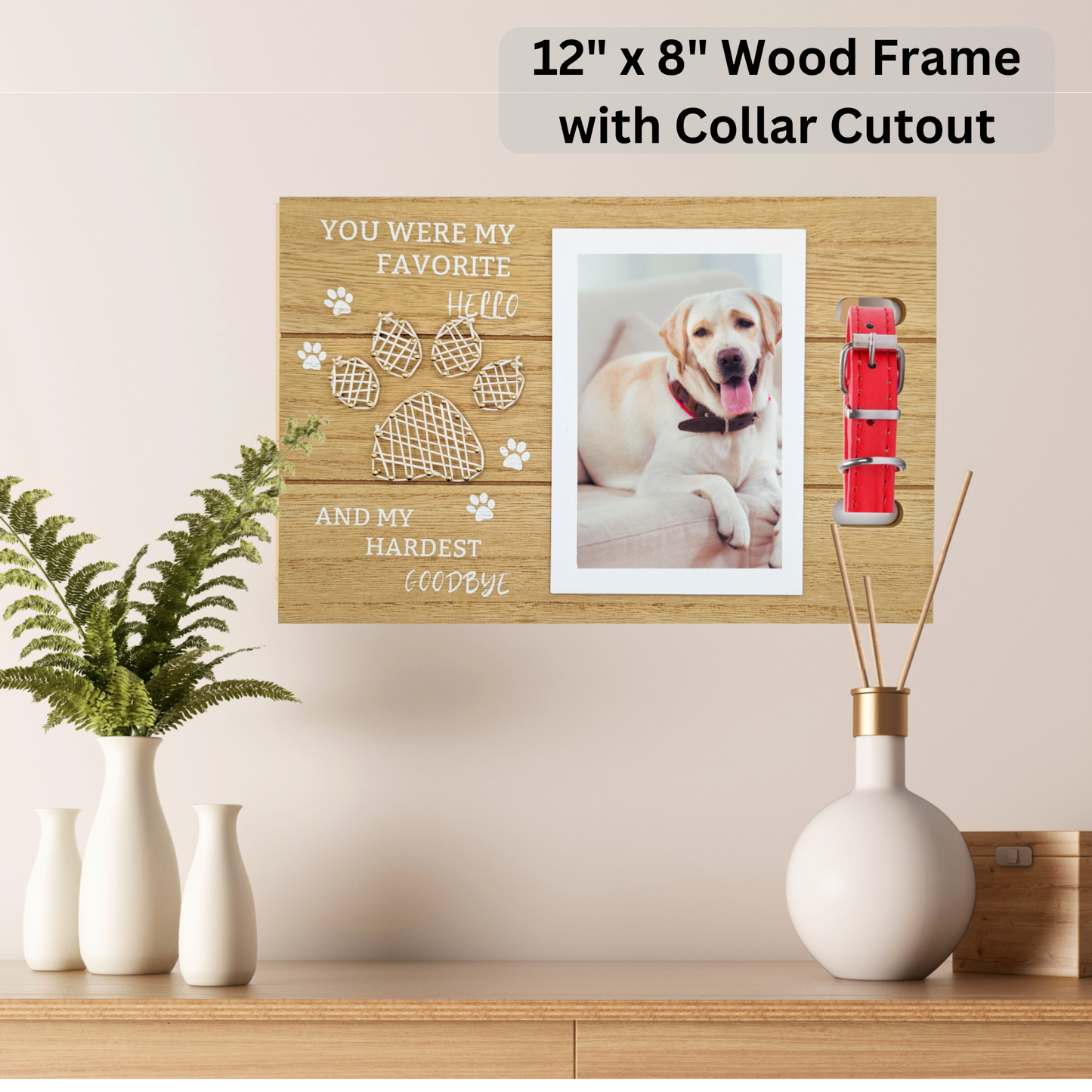 Pet Memorial Gift Set – Wooden Photo Frame, Rainbow Bridge Bracelet & Paw Print Card | Pet Loss Sympathy Gift