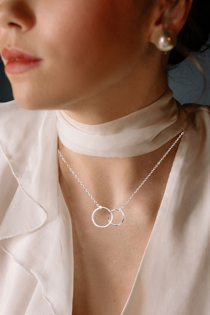 Sterling Silver Necklace – Inspirational Jewelry with Interlocking Infinity Circles - Encouragement, Recovery Gift