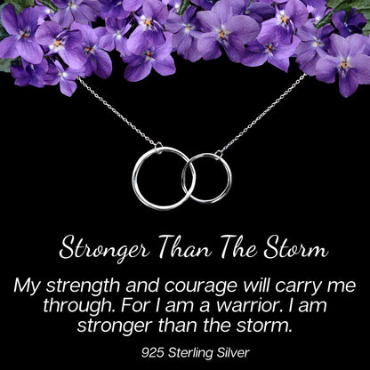 Sterling Silver Necklace – Inspirational Jewelry with Interlocking Infinity Circles - Encouragement, Recovery Gift