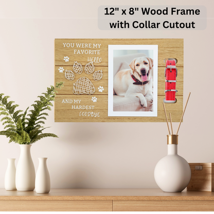 Pet Memorial Gift Set – Wooden Photo Frame, Rainbow Bridge Bracelet & Paw Print Card | Pet Loss Sympathy Gift